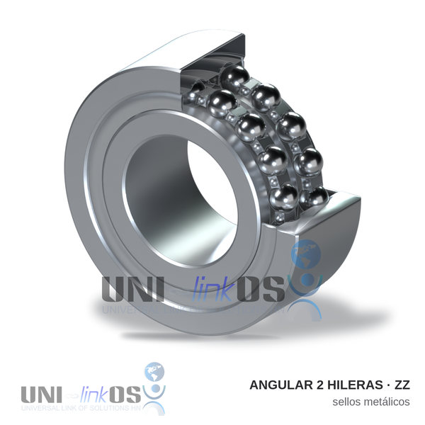 RODAMIENTO (BALINERA) ANGULAR 2 HILERAS 3207ZZTNG C3 35x72x27mm SELLOS METÁLICOS JAULA POLIAMIDA