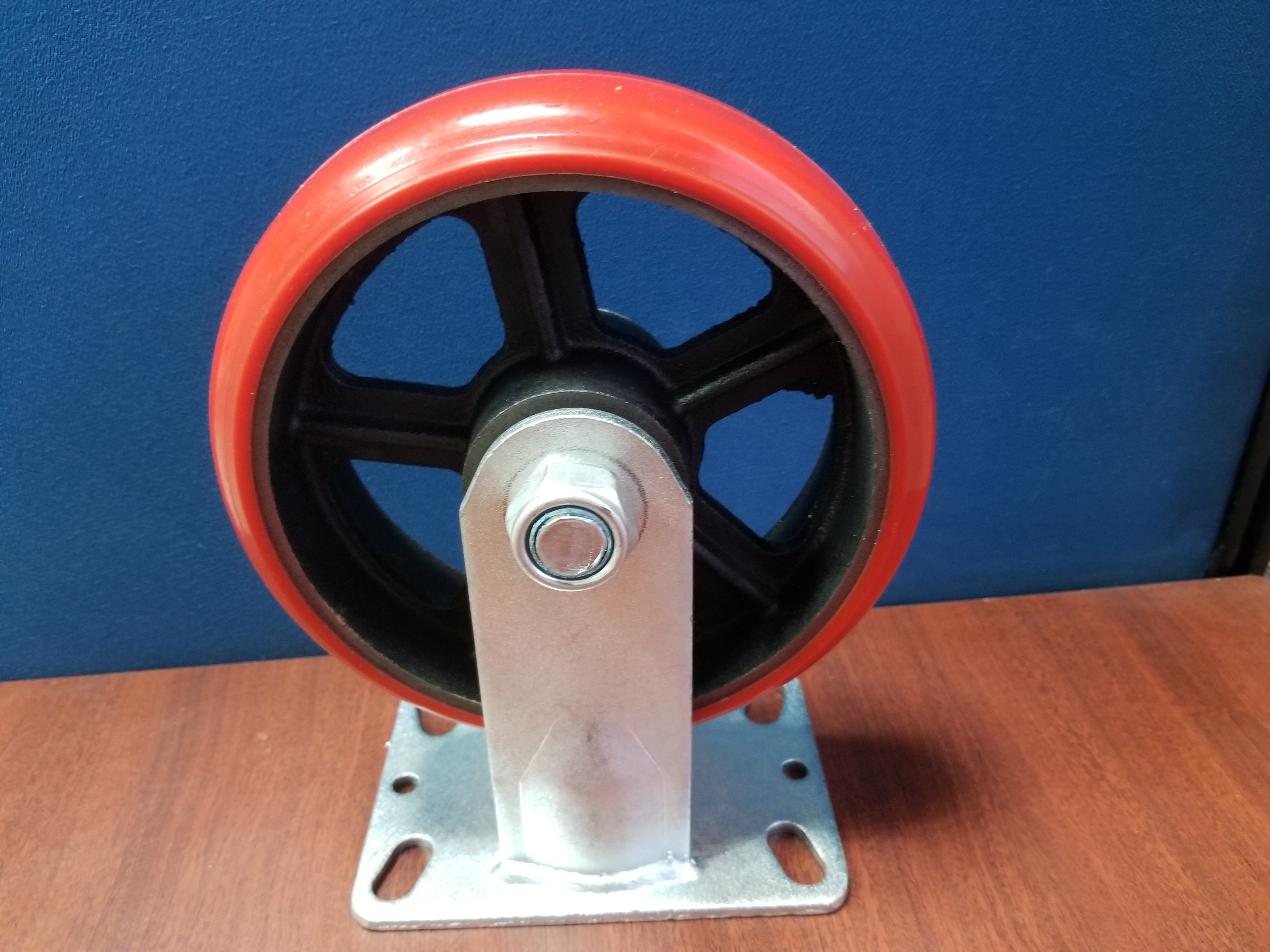 RUEDA DE POLIURETANO 8″ (203mm) X 60mm C/BASE FIJA / PU WHEEL W/6204ZZ BEARING Cap.750Kgs RUEDA DE POLIURETANO 8″ (203mm) X 60mm C/BASE FIJA / PU WHEEL W/6204ZZ BEARING Cap.750Kgs