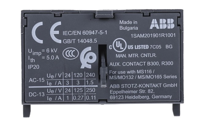 Contacto Auxiliar ABB 1NC-1NA Frontal P/MS116;MS132;MS165-HKF1-11 Contacto Auxiliar ABB 1NC-1NA Frontal P/MS116;MS132;MS165-HKF1-11