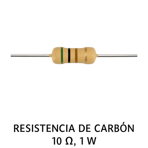 Resistencia de Carbón 10 ohmios 1 W