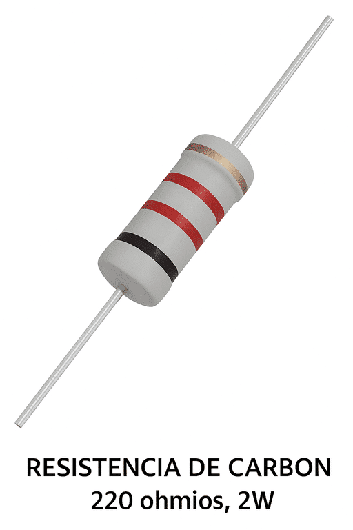 Resistencia de Carbón 220 ohmios, 2 W