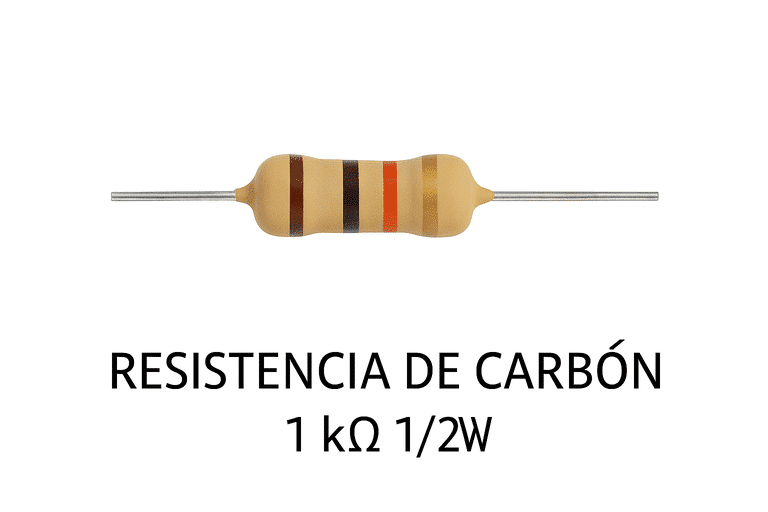 Resistencia de Carbón 1K ohmios, 1/2 W Resistencia de Carbón 1K ohmios, 1/2 W
