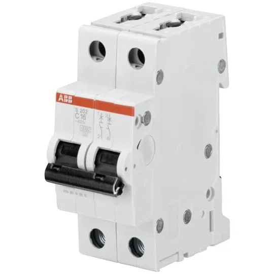 BREAKER PARA RIEL DIN 2 POLOS 16 AMP (ABB) (S202-C16 Interruptor automático – 2P – C – 16 A) / S202-C16 Miniature Circuit Breaker BREAKER PARA RIEL DIN 2 POLOS 16 AMP (ABB) (S202-C16 Interruptor automático – 2P – C – 16 A) / S202-C16 Miniature Circuit Breaker