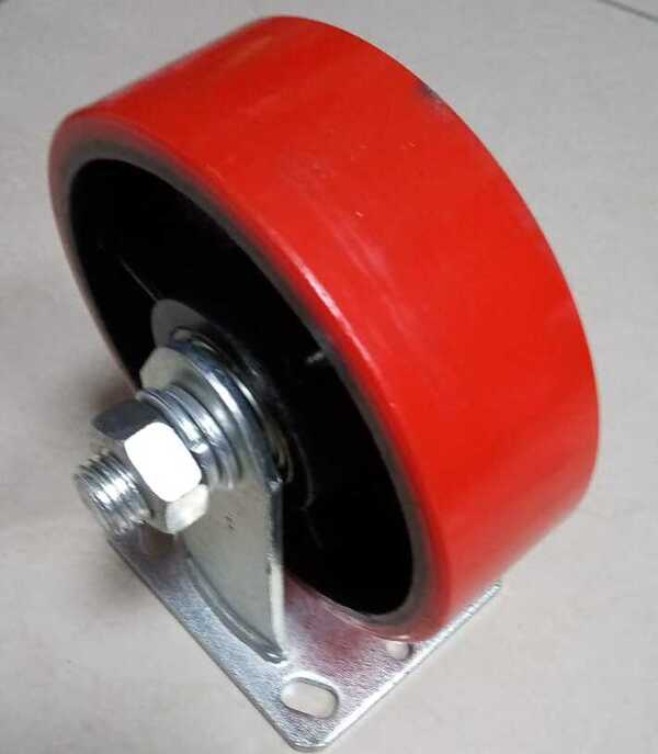 RUEDA DE POLIURETHANO PLANA DE 6″ (152mm) X 49mm C/BASE FIJA / PU WHEEL W/6204 BEARING; PLATE 100X114mm; HEAVY DUTY CASTER RIGID BASE Cap.750Kgs RUEDA DE POLIURETHANO PLANA DE 6″ (152mm) X 49mm C/BASE FIJA / PU WHEEL W/6204 BEARING; PLATE 100X114mm; HEAVY DUTY CASTER RIGID BASE Cap.750Kgs