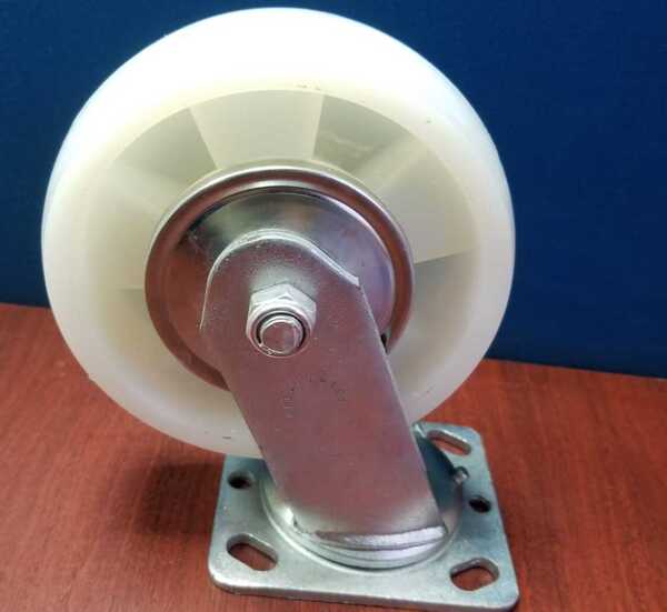 RUEDA DE NYLON (PA) 6″ (152mm) X 50mm C/BASE GIRATORIA / NY WHEEL: SWIVEL W/6203 BEARING RUEDA DE NYLON (PA) 6″ (152mm) X 50mm C/BASE GIRATORIA / NY WHEEL: SWIVEL W/6203 BEARING