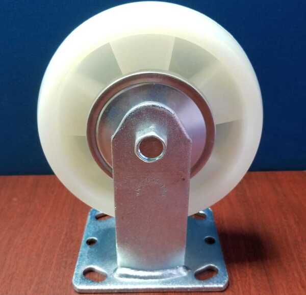 RUEDA DE NYLON (PA) 6″ (152mm) X 50mm C/BASE FIJA / NY WHEEL: RIGID W/6203 BEARING RUEDA DE NYLON (PA) 6″ (152mm) X 50mm C/BASE FIJA / NY WHEEL: RIGID W/6203 BEARING