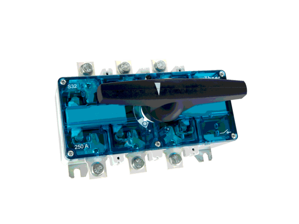 Interruptor-seccionador de 3 polos > Capus Panel S32, Interruptor seccionador,400/3P, con maneta negra incluida, Tamaño 2 Interruptor-seccionador de 3 polos > Capus Panel S32, Interruptor seccionador,400/3P, con maneta negra incluida, Tamaño 2