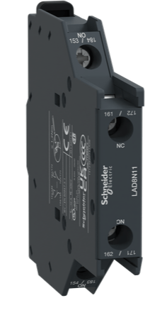 Bloque de Contacto Auxiliar TeSys D 1NA + 1NC Terminales de Abrazadera de Tornillo PARA CONTACTOR, 1NO+1NC, MONTAJE LATERAL–LAD8N11