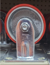 RUEDA DE POLIURETHANO PLANA  4″ (100mm) X 50mm C/BASE FIJA  C/BALINERA DE AGUJA / PU WHEEL W/Needle BEARING; PLATE 100X114mm; MEDIUM HEAVY DUTY RIGID BASE
