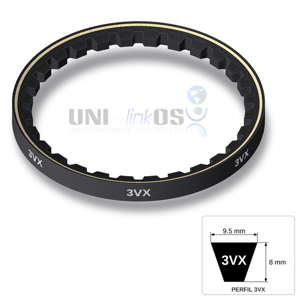 BANDA EN V DENTADA 3VX1250 9.5x8mm L=125″ / Cogged V-Belt BANDA EN V DENTADA 3VX1250 9.5x8mm L=125″ / Cogged V-Belt