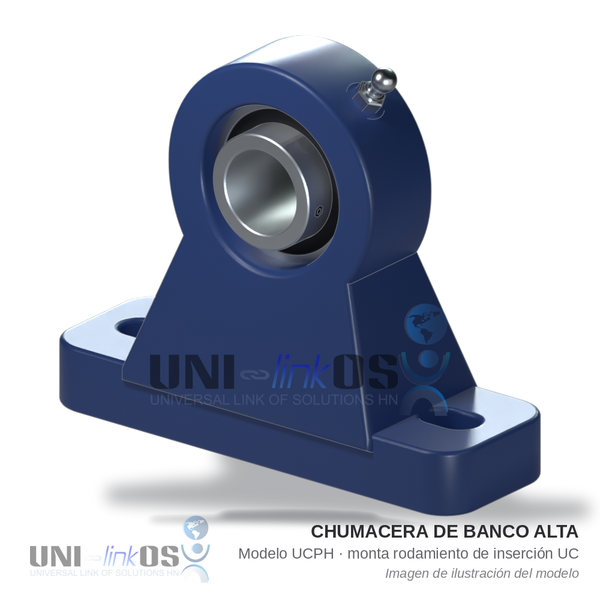 CHUMACERA DE BANCO ALTA UCPH204-20MM EJE 20mm 2 AGUJEROS CHUMACERA DE BANCO ALTA UCPH204-20MM EJE 20mm 2 AGUJEROS