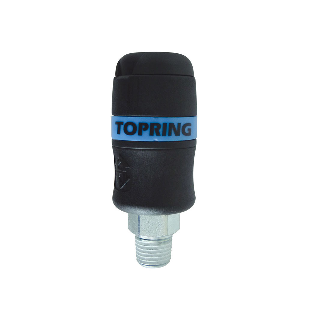 ACOPLE DE SEGURIDAD MACHO 1/4″ NPT (Coupler topquik safety (1/4 industrial) 1/4 (m) npt (automatic)